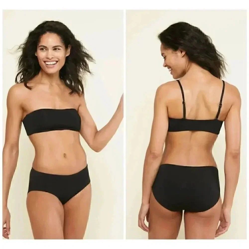 Andie Swim The Rio Top
Black Removable Straps Padded Side Boning SZ L #1450